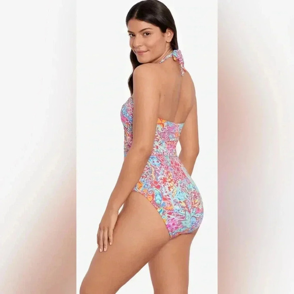 Ralph Lauren Black Label Amara Patchwork Halter Neck Malliot Swimsuit - Picture 3 of 12